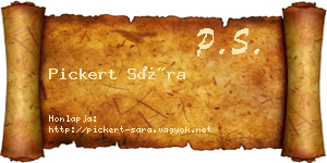 Pickert Sára névjegykártya
